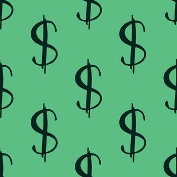 print pattern Seamless pattern with dollar currency symbol for decorative print, wrapping paper, greeting cards, wallpaper and fabric vector