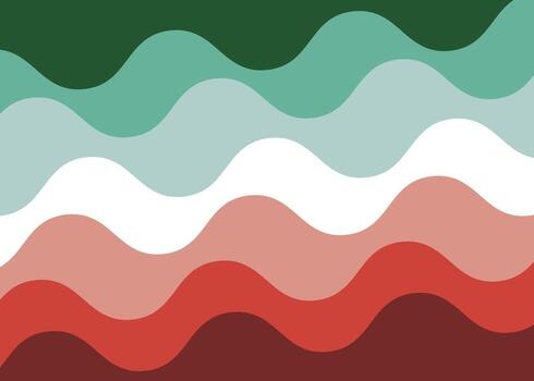 Modern background material with green and red gradients switched with wavy lines vector