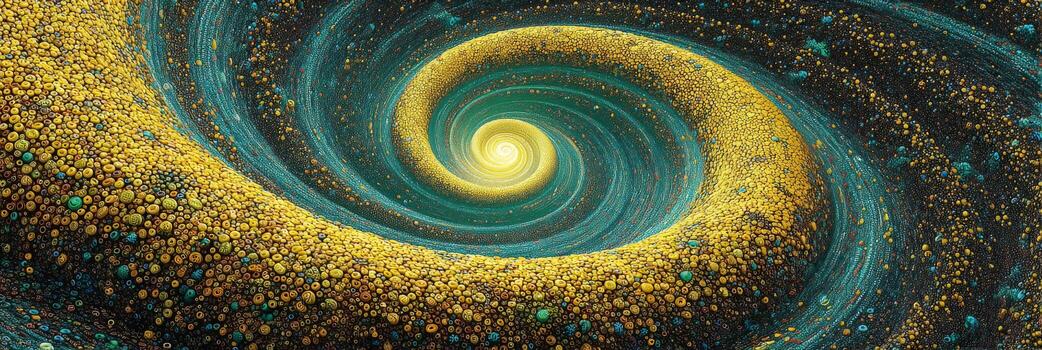 Colorful Spiral Galaxy with Vibrant Swirls and Starry Background in a Cosmic Setting photo