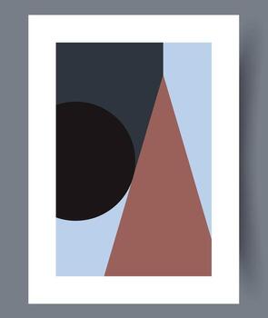 un resumen geométrico composición presentando un armonía de circular y triangular formas vector