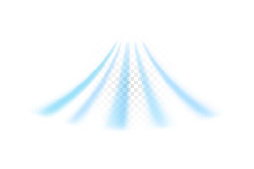 Light of elements on transparent background. Dynamic air flow vector