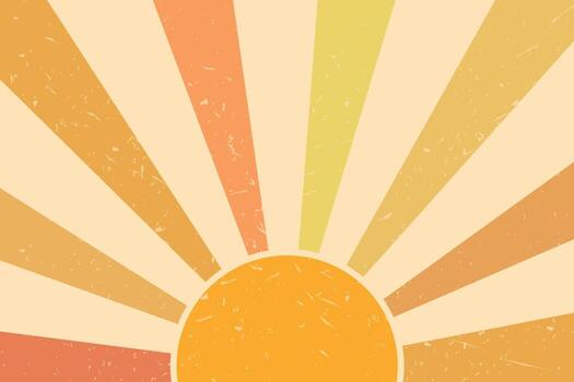 Sun rays in retro style. Vibrant effect vector