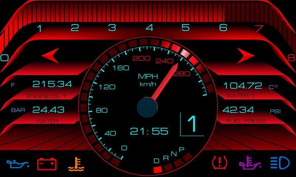 Arrow indicators of the operation. The speed and engine speed indicator i vector