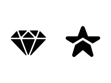 Diamond and star icons for modern branding projects, use in logos or web design vector