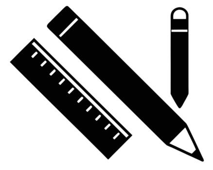 Sharp Pencil, Ruler, and Eraser Precise Drawing Tools for Creative Design Projects on White Background vector