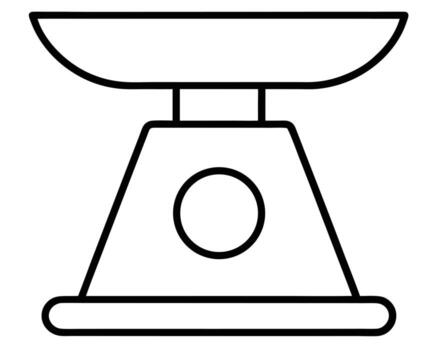 Simple Line Drawing of a Classic Balance Scale for Weighing, Perfect for Kitchen or Lab Setting, Clean and Minimalist Design vector