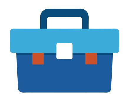 Sturdy Blue Tool Box with Handle, Ideal for DIY Projects and Organization, Calm and Functional Design for Workspace vector