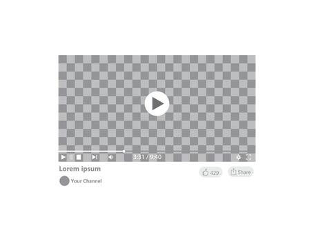 Interface Mockup Showing Player Controls and Placeholder Content. vector