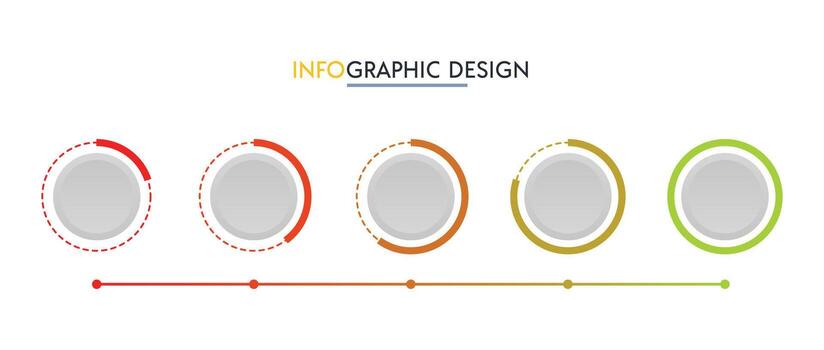 Circular infographic with five sections. Perfect for business use, marketing, and presentations. Sleek and modern abstract style vector