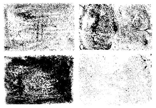 Ink grunge distressed textures set. Sketch brush stroke texture design elements vector