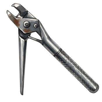 un' argento metallo pinze attrezzo con un' strutturato maniglia e alcuni ruggine su il testa isolato su un' aereo campo su trasparente sfondo png