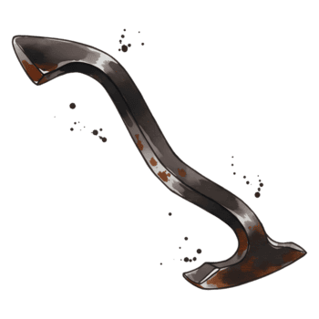 un' metallo attrezzo con ruggine e curvo maniglia su un' pianura ambientazione nel un' digitale interpretazione stile Immagine Visualizza su trasparente sfondo png