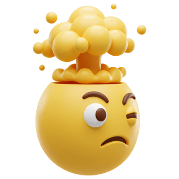 een geel emoji met een verward uitdrukking en een wolk komt eraan uit van haar hoofd in een gestileerde geven Aan transparant achtergrond png