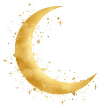 Halbmond Mond mit pixelig Kanten und funkeln, gegen ein einfach Raum, verträumt himmlisch Objekt auf transparent Hintergrund png