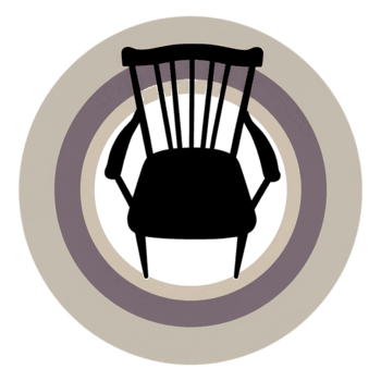 een gemakkelijk grafisch met een stoel silhouet gecentreerd binnen concentrisch circulaire vormen ontwerp element Aan transparant achtergrond png