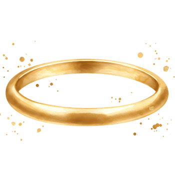 un' luminoso d'oro braccialetto visualizzato contro un' pianura fondale con delicato leggero artefatti in giro esso su trasparente sfondo png