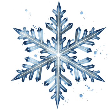 un' dettagliato vicino su di un' simmetrico fiocco di neve con un' svenire splendore su un' solido colore sfondo su trasparente sfondo png