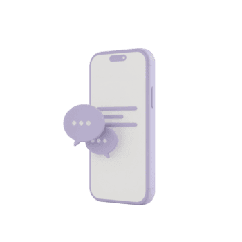 Minimalist mobile communication a smartphone displaying a message notification interface with a png