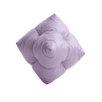 Lilac soft cushion with a textured swirl pattern creating comfort and support on transparent png
