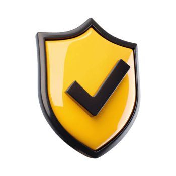 un' scudo con segno di spunta simboleggiante sicurezza, isolato su trasparente sfondo png