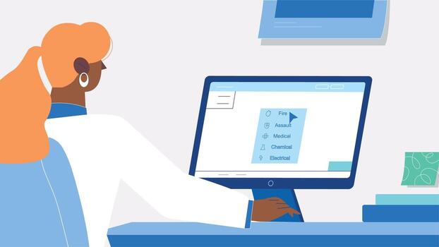 Security Manager Coordinating Emergency vector