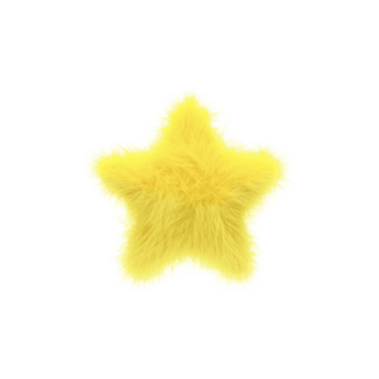 Fluffy Yellow Star. Soft And Playful Design Element For Creative Projects Isolated On Transparent Background png