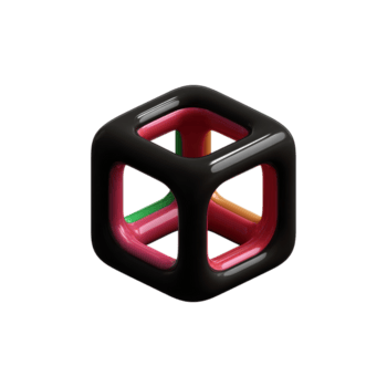 Abstract Geometric 3D Cube With Colorful Intersections. Modern Design And Artistic Expression Isolated On Transparent Background png
