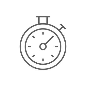 Stopwatch icon. Simple outline style. Watch, stop, clock, timer, quick, counter, time, circle, button, chronometer, sport equipment concept. Thin line symbol. Isolated design editable stroke vector