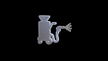 sabbiatrice macchina che esplode Visualizza montaggio animazione su nero sfondo video