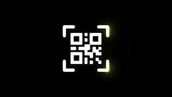 qr código aparecendo e desaparecendo com falha efeito em Preto fundo video