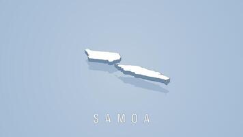 roterande samoa Karta animering på fast bakgrund video