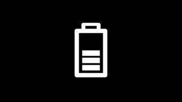 Basso batteria animato icona mostrando energia livello decrescente a partire dal pieno per vuoto, ideale per mobile App ui, dispositivo avvertimento avvisi, e energia gestione design. video