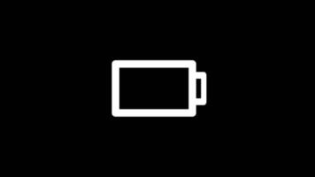 Basso batteria icona con lampeggiante rosso animazione, ideale per mobile dispositivi, app, e energia avvertimento grafica. batteria lampeggiante, avvertimento, ui icona. video