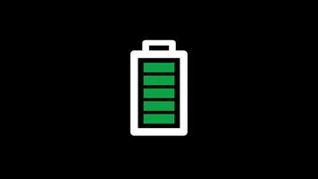 Battery charging animation icon with green energy indicator, perfect for mobile app UI, power status, energy-saving, and charging-related graphic design needs. video