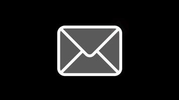 correo electrónico icono con un rojo alerta advertencia símbolo. animación de correo electrónico icono con un rojo advertencia notificación indicando un alerta o asunto. video
