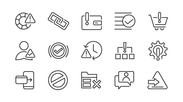 Alerts and Warning line icon set. Caution, danger, alert, error, hazard, chemical, toxic, safety, rescue, disaster, emergency outline icons. UI thin line icon pack. vector