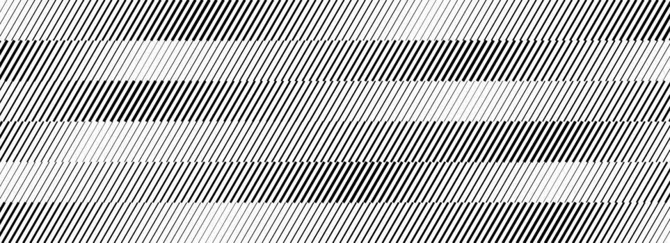 Oblique stripe halftone gradient texture. Diagonal line gradation background. Black and white parallel slanted wallpaper. Repeated striped pattern backdrop. Abstract Doppler effect concept vector