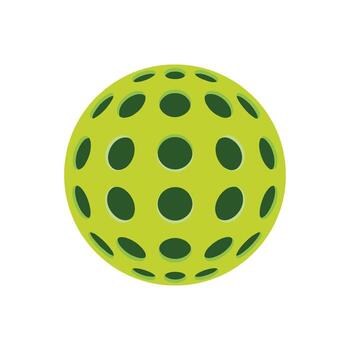 brillante verde esférico resumen diseño con estampado circular recortes, moderno geométrico 3d esfera ilustración, aislado en blanco antecedentes vector