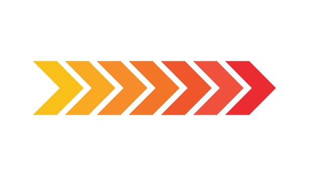 degradado flecha íconos señalando Derecha representando progreso, dirección, adelante movimienot, navegación, velocidad, transición, negocio crecimiento, y moderno digital interfaz elemento vector