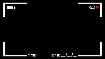animering av inspelning kamera täcka över med datum och tid på transparent bakgrund video