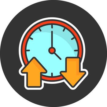 Clocking In Out Minimal Filled Circle Icon vector