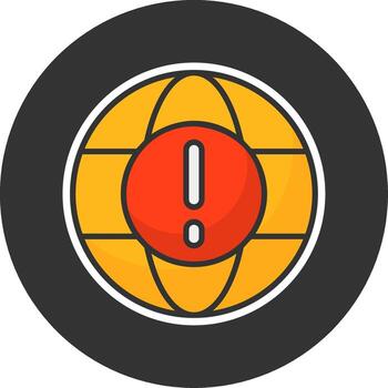 Internet Error Minimal Filled Circle Icon vector