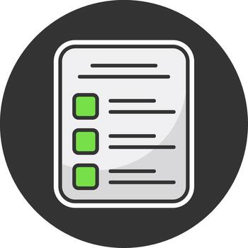 tarea lista mínimo lleno circulo icono vector