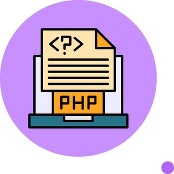 Php File Filled Circle Icon Design vector