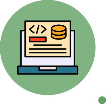 backend desarrollo lleno circulo icono diseño vector