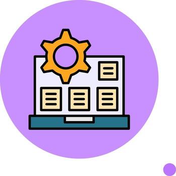 algoritmo lleno circulo icono diseño vector