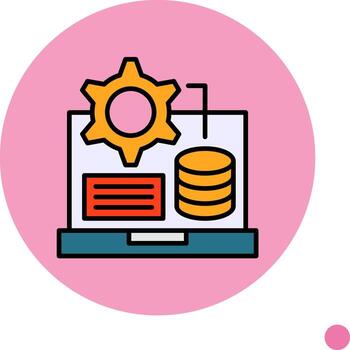 base de datos lleno circulo icono diseño vector