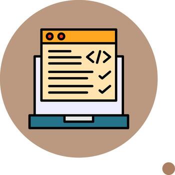 código corrección lleno circulo icono diseño vector