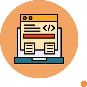 Code Framework Filled Circle Icon Design vector