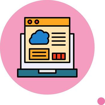 nube codificación lleno circulo icono diseño vector